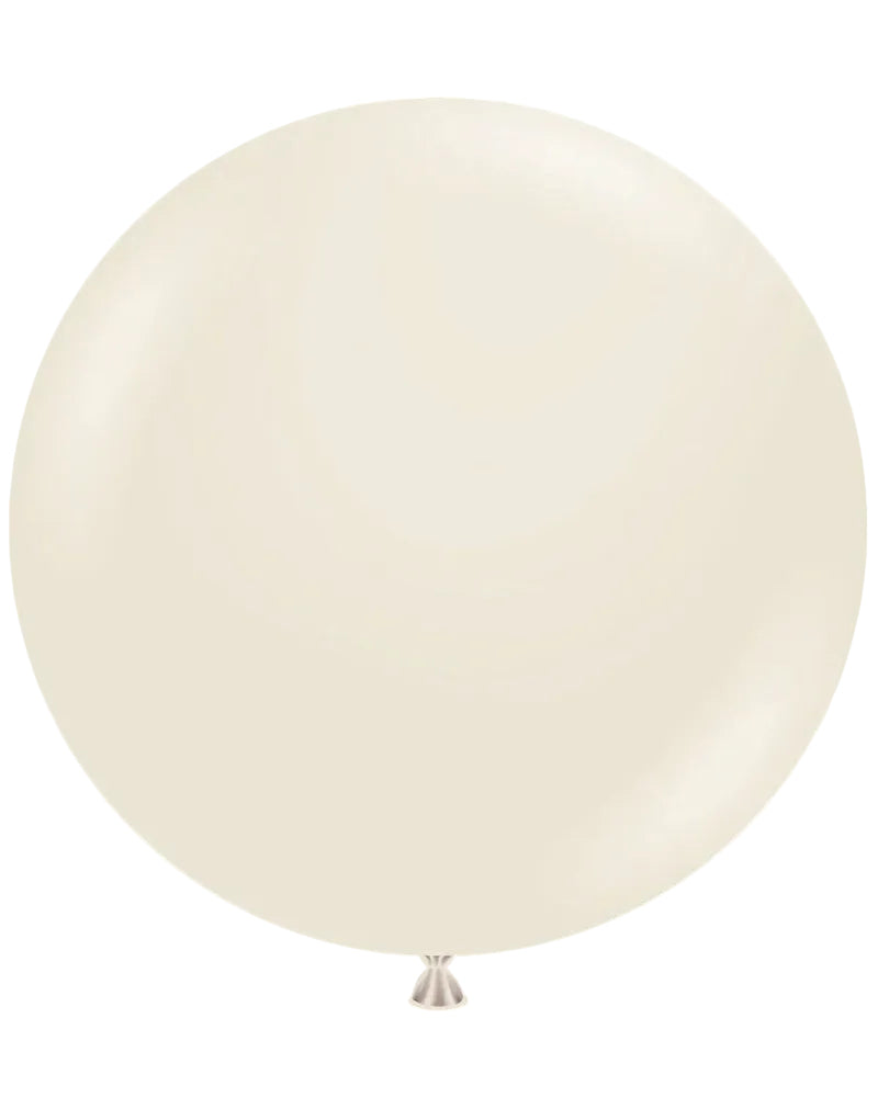 Large cream-colored balloon on a white background