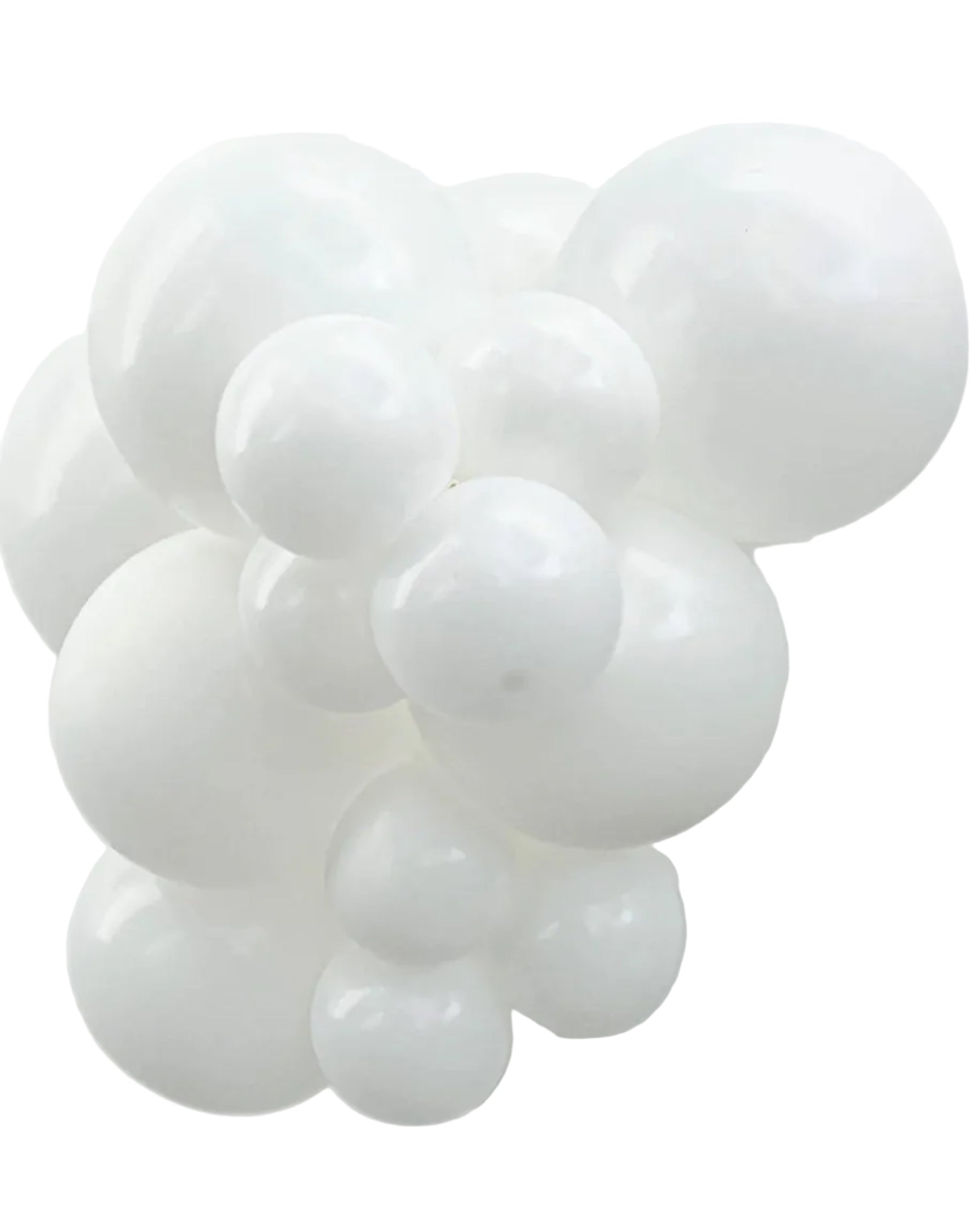 White balloons against a white background