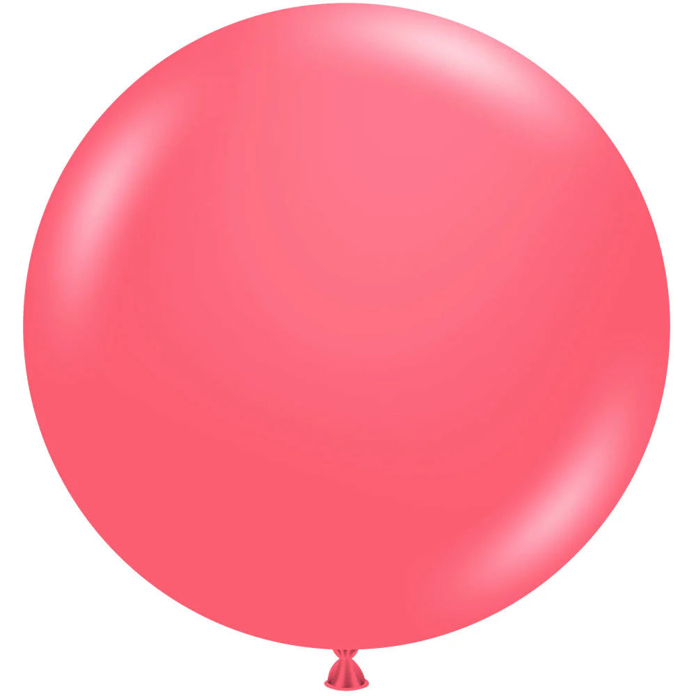 Large pink balloon on a white background