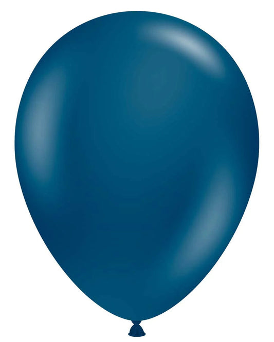 Single blue balloon on a white background