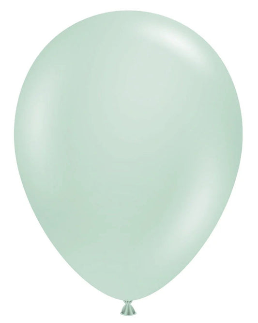 Single pearl white balloon on a white background