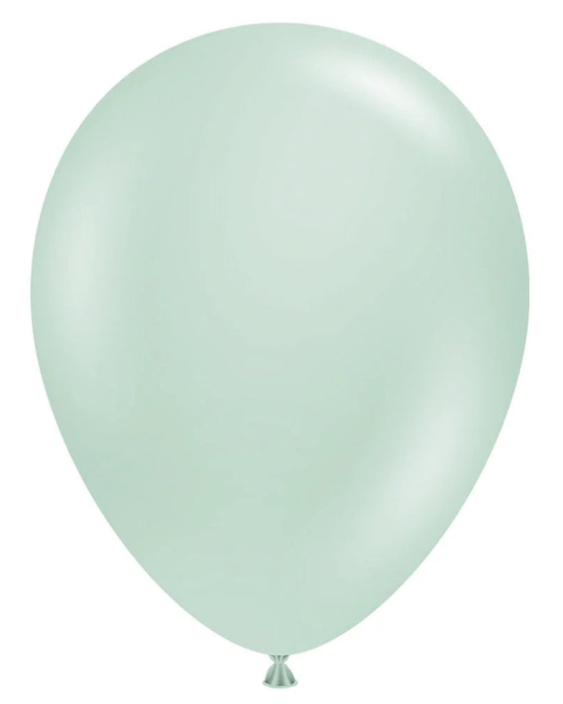 Single pearl white balloon on a white background