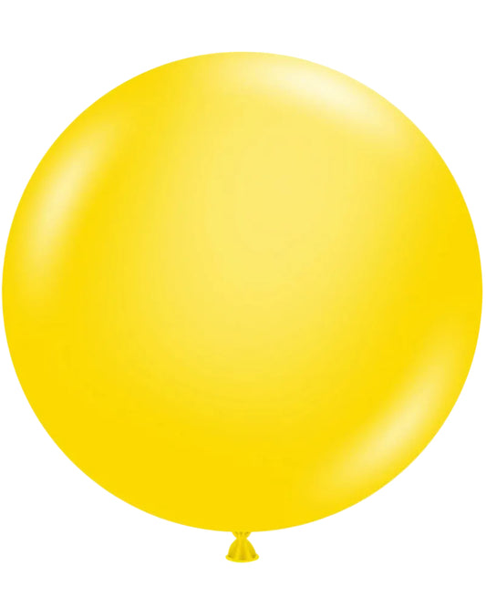 Large yellow balloon on a white background