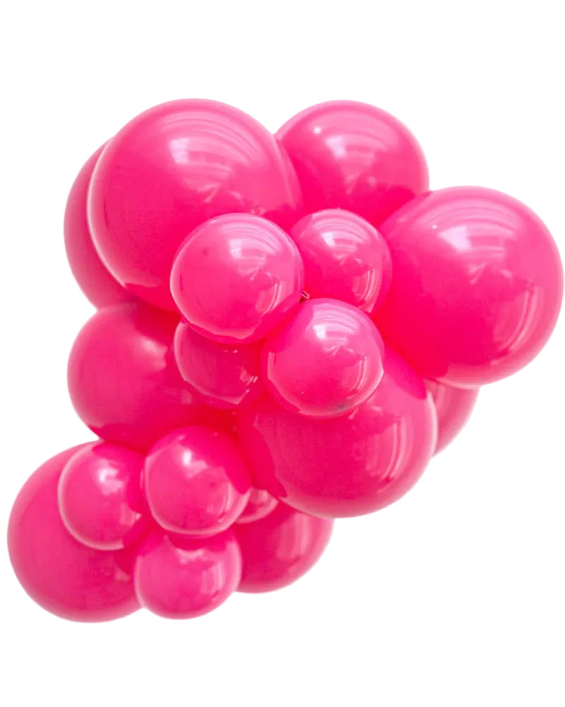 Cluster of pink balloons on a white background