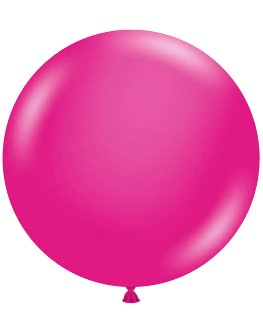 Large pink balloon on a white background