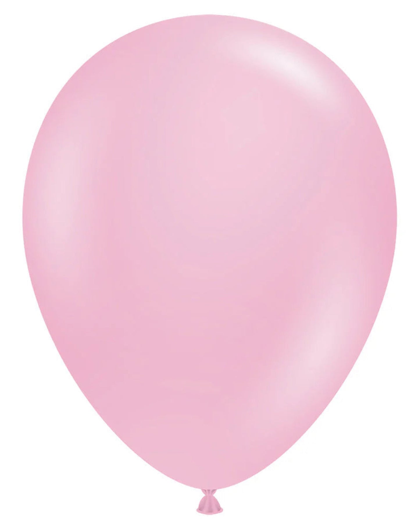 Single pink balloon on a white background