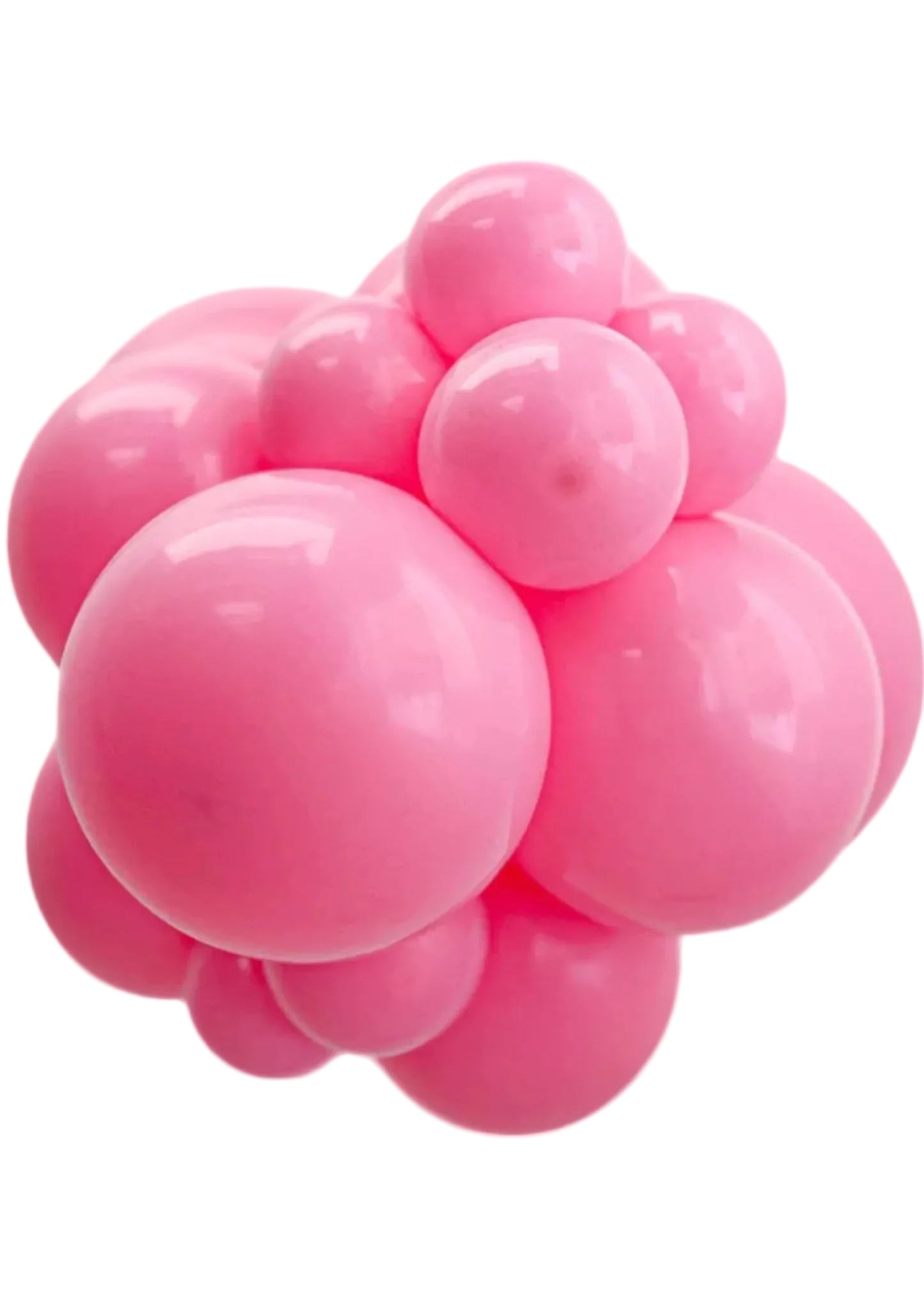 Cluster of pink balloons on a white background