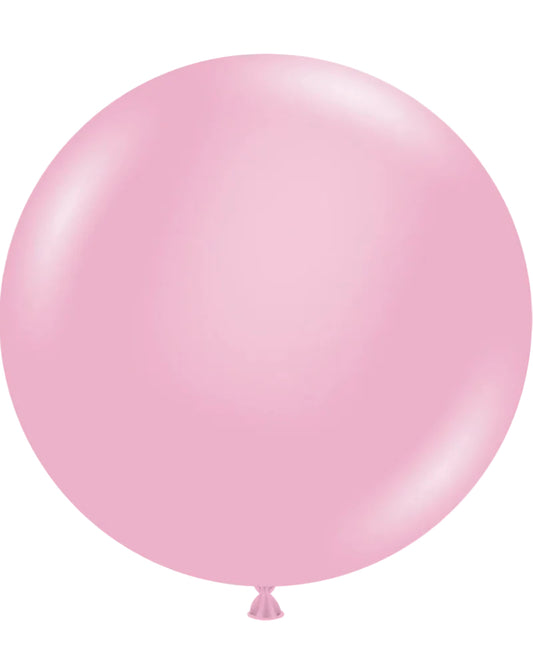 Large pink balloon on a white background