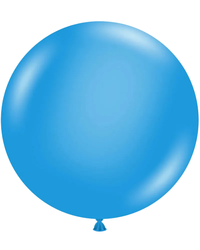 Large light blue balloon on a white background