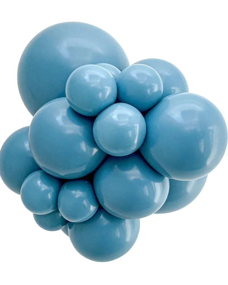 Cluster of blue spheres on a white background