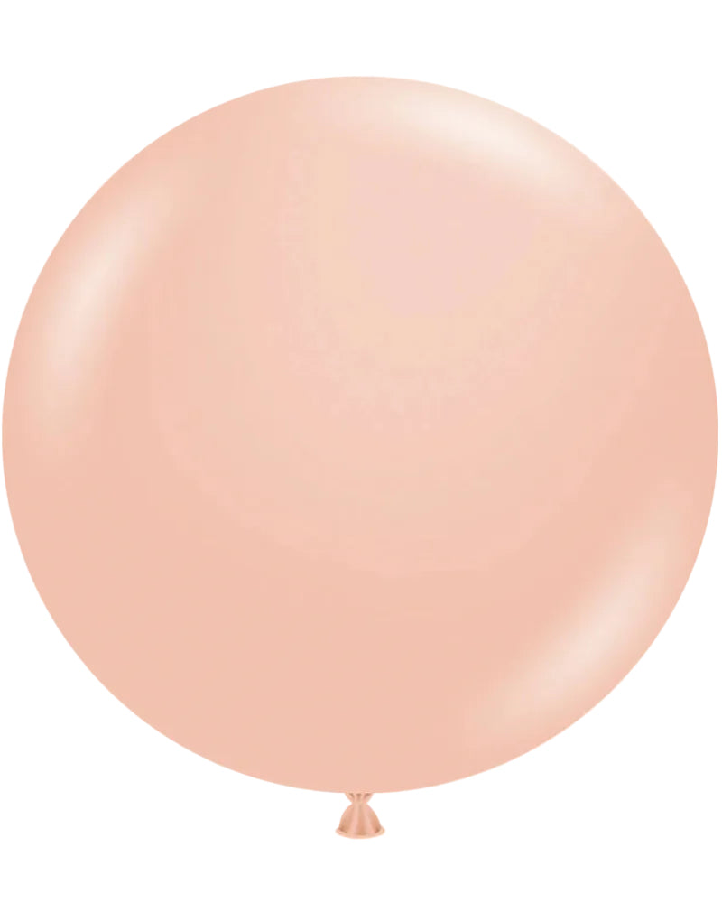 Large pink balloon on a white background