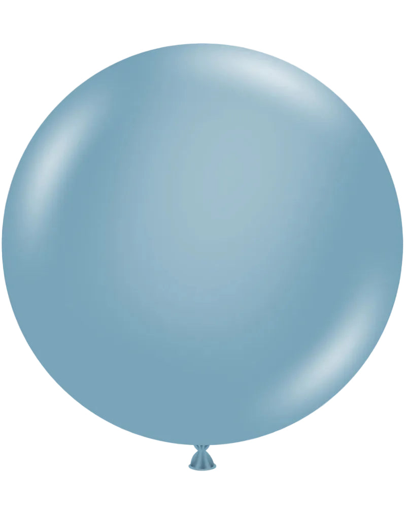 Large light blue balloon on a white background