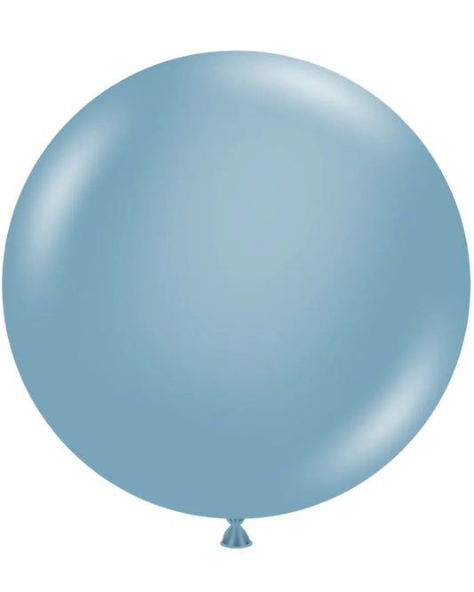 Large light blue balloon on a white background
