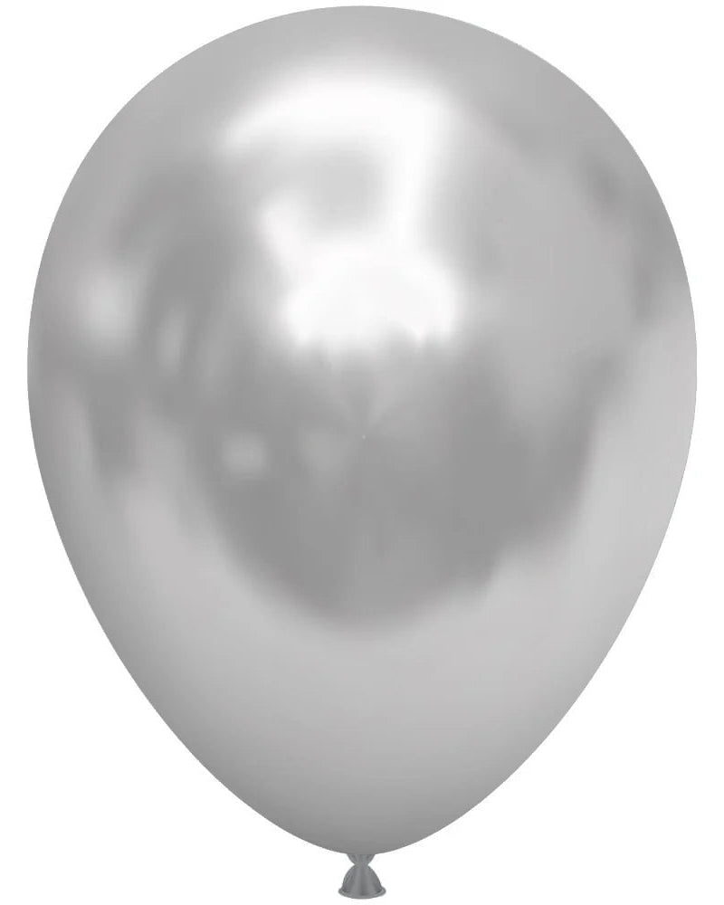 Silver balloon on a white background