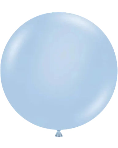 Single light blue balloon on a white background