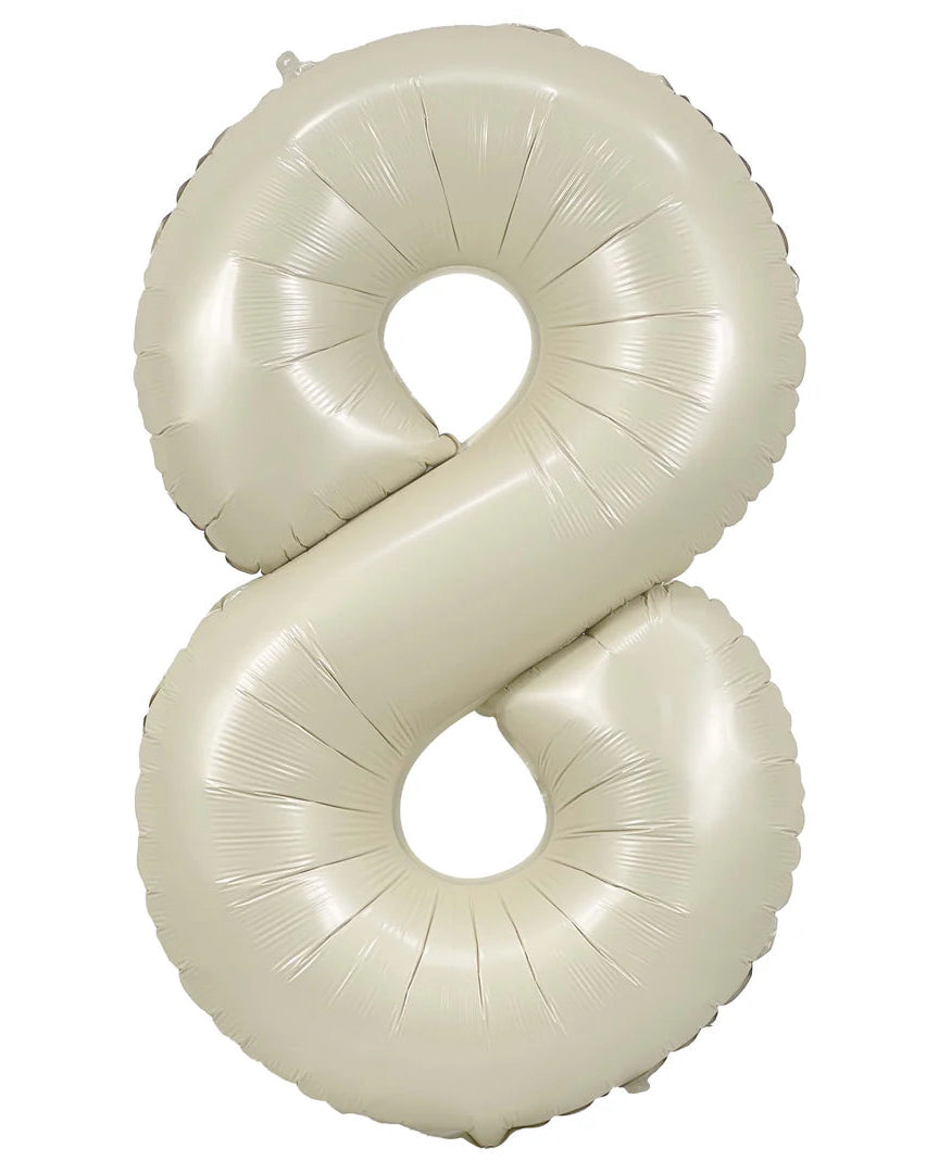 34"Cream Number 8" Foil Baloon