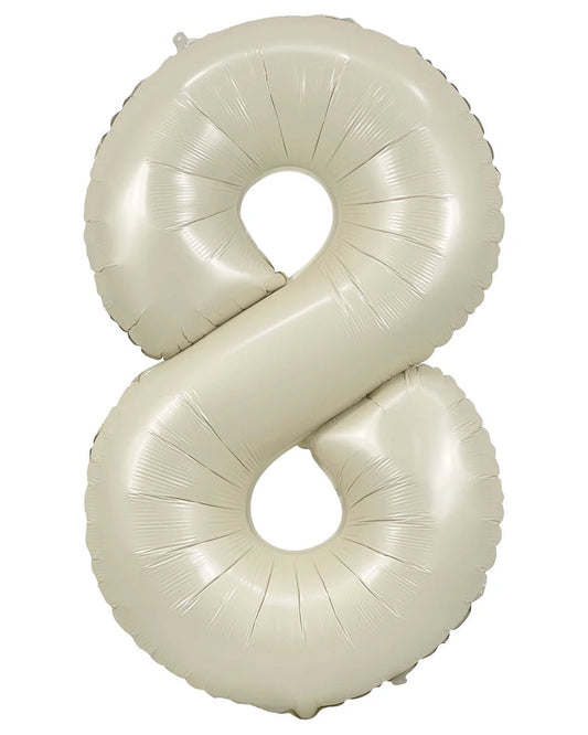 34"Cream Number 8" Foil Baloon