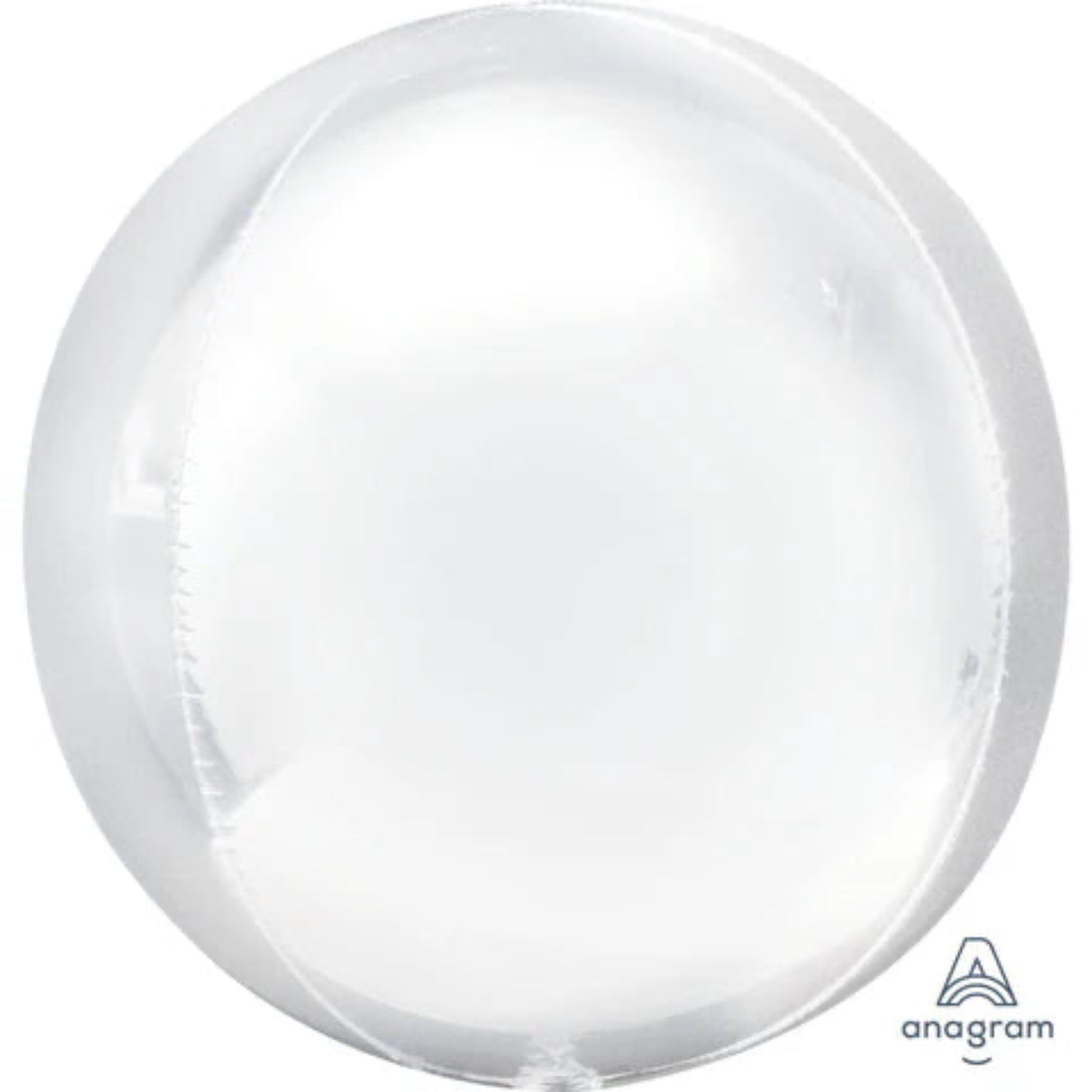 Clear bubble balloon with Anagram logo on a white background