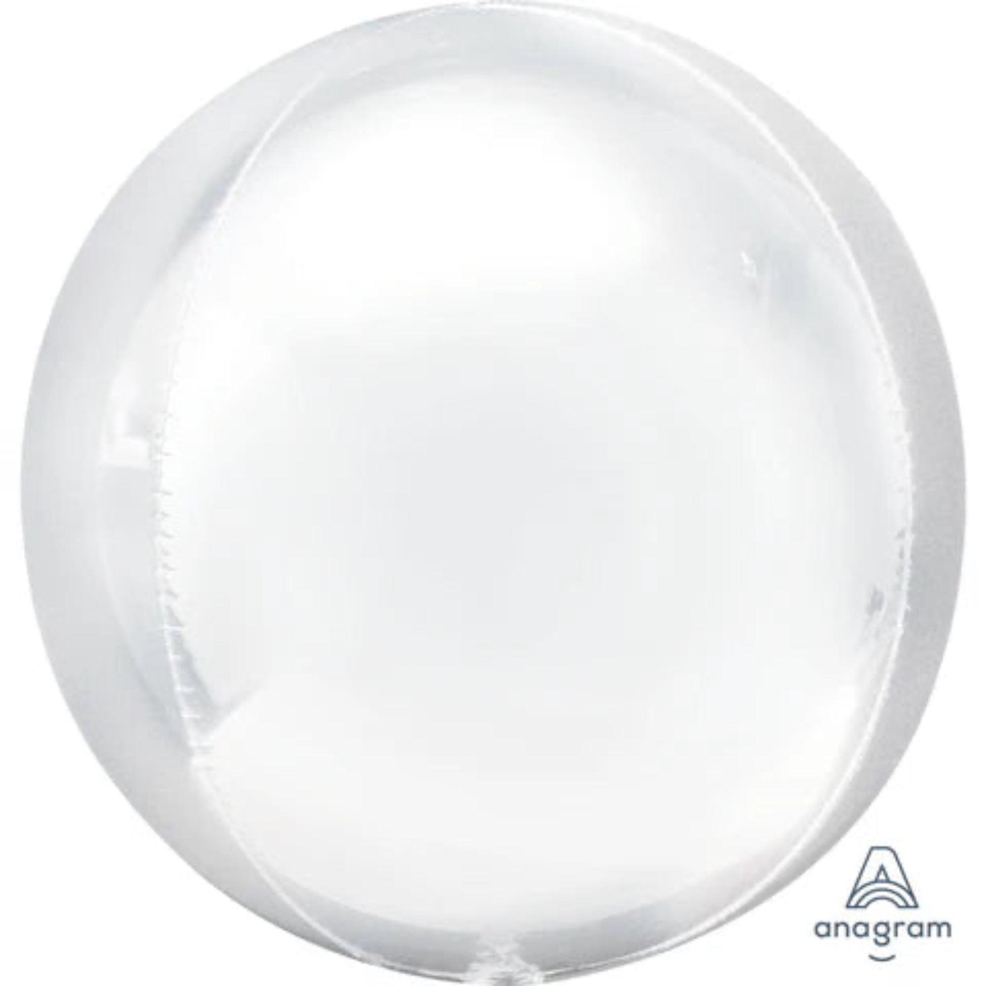 Clear bubble balloon with Anagram logo on a white background