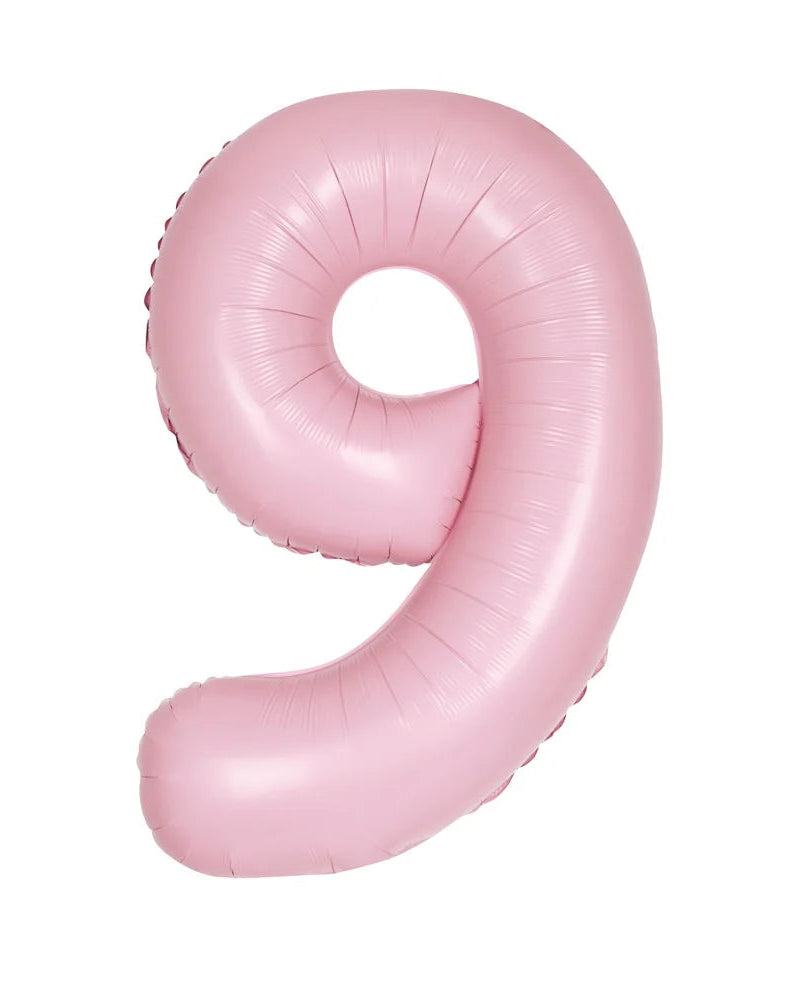Pastel Pink Number 9 Foil Balloon