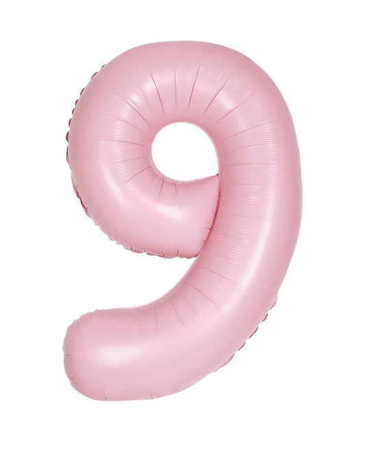 Pastel Pink Number 9 Foil Balloon