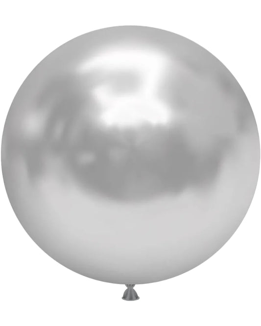 Silver balloon on a white background