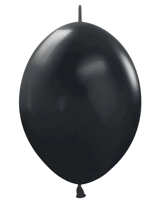 12" Sempertex  Link-O-Loon Latex Black 50CT Balloons