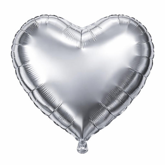 Silver Heart Foil Balloon