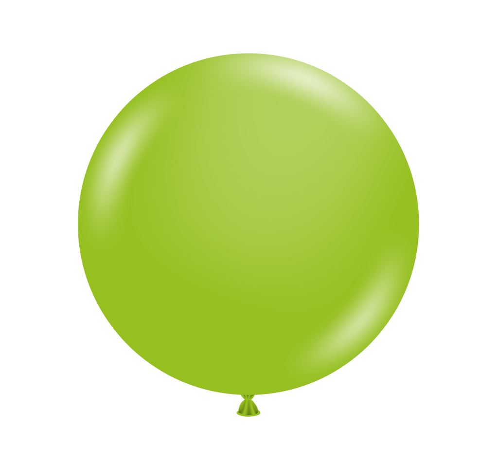 Lime green balloon on a white background