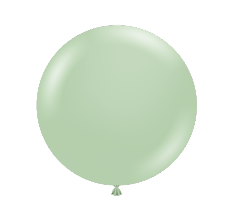 Sage green balloon on white background