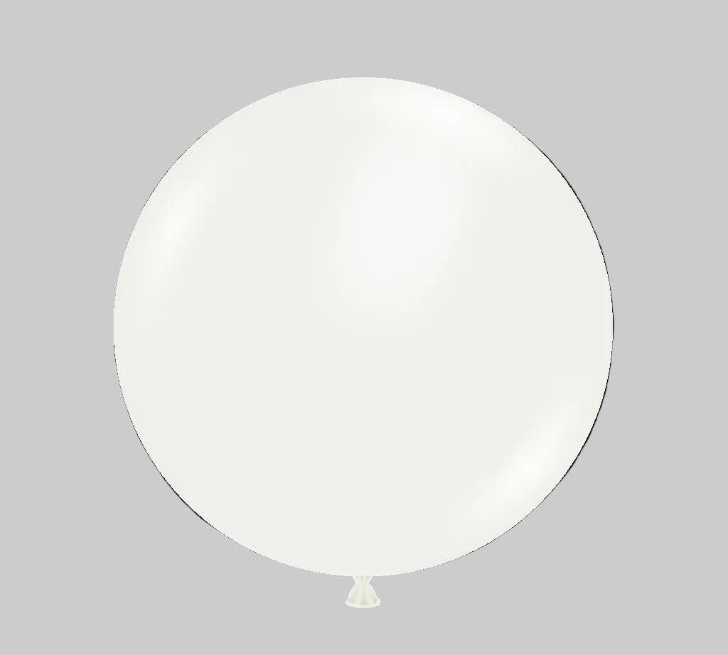 Single white balloon on a grey background