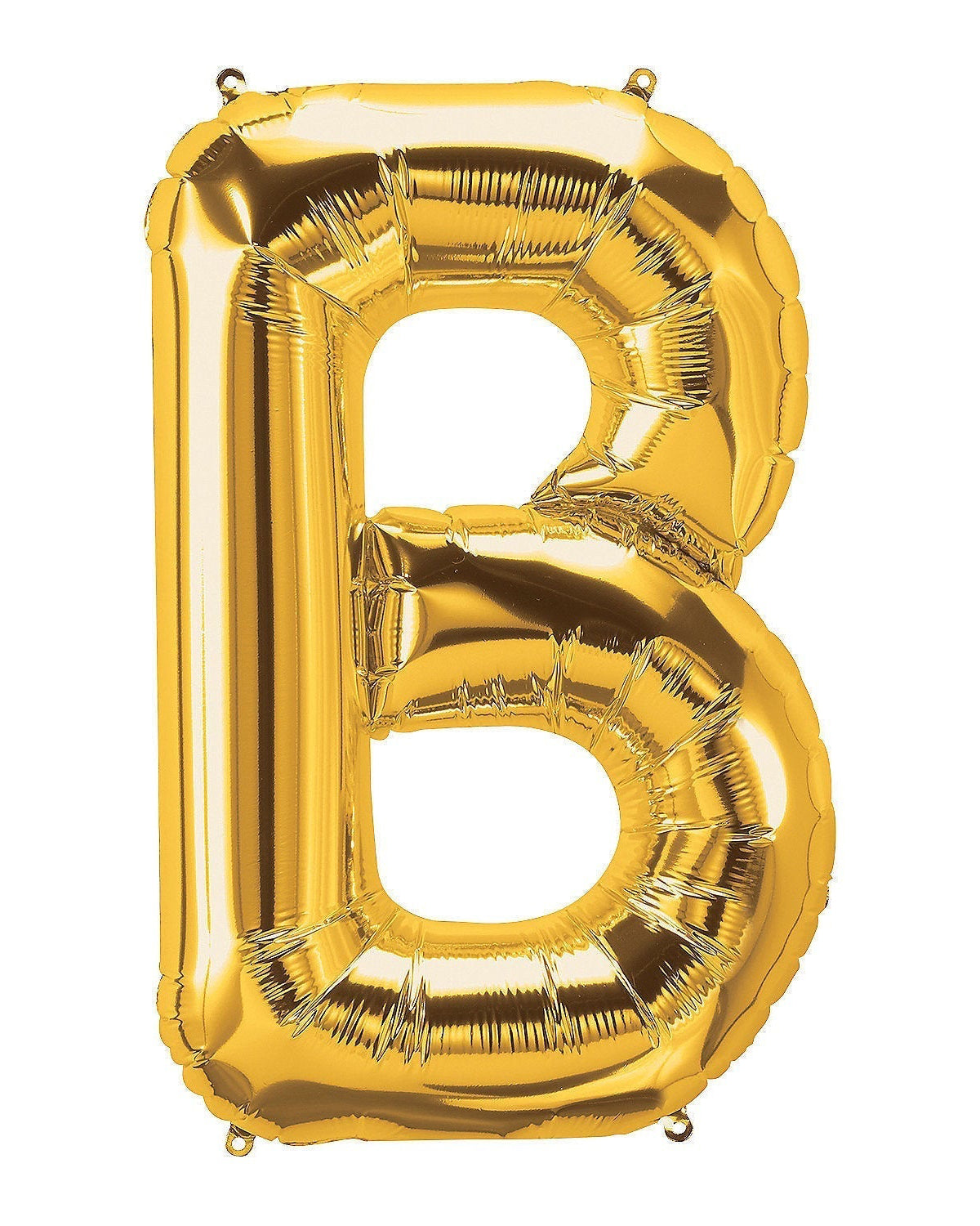 Gold letter 'B' balloon on a white background
